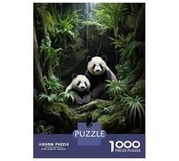 Teenagers 1000 Piece Jigsaw Puzzle Panda in The Rainforest Puzzles for Adults Relax Games Pattern Assembly Fun at Home Activities, 38x26cm/1000pcs