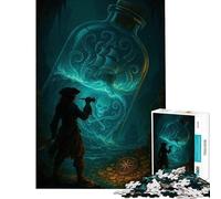 Teenagers 1000 Piece Jigsaw Puzzle Pirate's Dream in A Bottle Fun Games for Educational Game Challenge Toy Gifts For Birthdays Stress Reliever (Size 38x26cm)