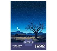 Teenagers 1000 Piece Jigsaw Puzzle Pixel Art Night Landscape with Abandoned House Puzzles for Adults Relax Games Pattern Assembly Fun at Home Activities, 70x50cm/1000pcs