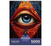 Teenagers 1000 Piece Jigsaw Puzzle Psychedelic Eye Art Print-1 Puzzles for Adults Relax Games Pattern Assembly Fun at Home Activities, 38x26cm/1000pcs