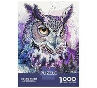 Teenagers 1000 Piece Jigsaw Puzzle Purple Color Owl Teenager Puzzles Brain Teaser Game Difficult Hard Challenging Game Gifts 70x50cm/1000pcs