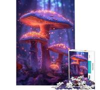 Teenagers 1000 Piece Jigsaw Puzzle Purple Magic Mushroom Relax Games for Educational Game Challenge Toy Birthday Gifts Enhance Memory (Size 38x26cm)