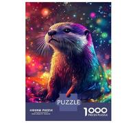 Teenagers 1000 Piece Jigsaw Puzzle Rainbow Otter in Space -1 Puzzle for Adults Family Games Difficult Hard Christmas Birthday Gifts 52x38cm/1000pcs