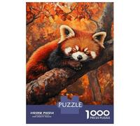 Teenagers 1000 Piece Jigsaw Puzzle Red Panda in Autumn Sleep Jigsaw Puzzle Family Games A Work of Art Unique Birthday And Xmas Gifts 70x50cm/1000pcs