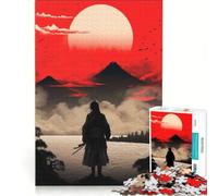 Teenagers 1000 Piece Jigsaw Puzzle Red Sky for The Samurai Fun Games Train Your Brain And Hands Unique Challenge Game 38x26cm