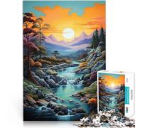 teenagers 1000 Piece Jigsaw Puzzle River Landscape Art Hand speed competition 26x38cm Enhance love between couples for and Age 14