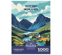 Teenagers 1000 Piece Jigsaw Puzzle Scotland Landscape Puzzles for Adults Relax Games Pattern Assembly Fun at Home Activities, 38x26cm/1000pcs