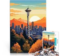 teenagers 1000 Piece Jigsaw Puzzle Seattle Washington Spiele Spielzeug Geschenk Geeignet für die Schreibtischdekoration38x26cm