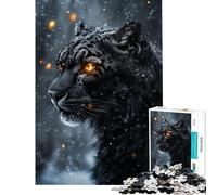 Teenagers 1000 Piece Jigsaw Puzzle Snow Leopard's Gaze Puzzle for Adults Hands-on Game Precision Cutting Fun Activities at Home (Size 50x75cm)