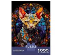 Teenagers 1000 Piece Jigsaw Puzzle Sphynx Cat Colorful Puzzles for Adults Relax Games Pattern Assembly Fun at Home Activities, 52x38cm/1000pcs