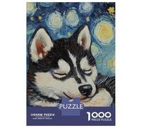 Teenagers 1000 Piece Jigsaw Puzzle Starry Husky Sleep Puzzle for Adults Family Games Difficult Hard Christmas Birthday Gifts 70x50cm/1000pcs