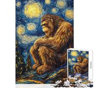 Teenagers 1000 Piece Jigsaw Puzzle Starry Night Gorilla Jigsaw for Adults DIY Toys Improve Memory Unique Birthday And Xmas Gifts (Size 38x52cm)