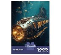 Teenagers 1000 Piece Jigsaw Puzzle Steampunk Submarine Teenager Puzzles Brain Teaser Game Difficult Hard Challenging Game Gifts 38x26cm/1000pcs