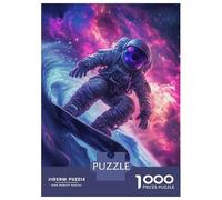 Teenagers 1000 Piece Jigsaw Puzzle Surfing Astronaut Teenager Puzzles Brain Teaser Game Difficult Hard Challenging Game Gifts 38x26cm/1000pcs
