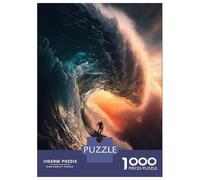 Teenagers 1000 Piece Jigsaw Puzzle Surfing The Waves Teenager Puzzles Brain Teaser Game Difficult Hard Challenging Game Gifts 38x26cm/1000pcs