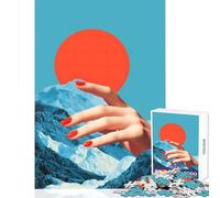 Teenagers 1000 Piece Jigsaw Puzzle Surreal Handscape with Red Nails Fun Family Bonding Activity Ideal Festive Choice (38X26cm)