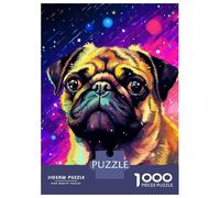 Teenagers 1000 Piece Jigsaw Puzzle Synth Pug Pixel Art Jigsaws for Adults Fun Games But Fun And Humorous Unique Birthday And Xmas Gifts 52x38cm/1000pcs