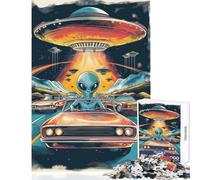 Teenagers 1000 Piece Jigsaw Puzzle The Aliens Are Coming Educational Game Precision Cutting Home Decoration Toys Stress Reduction Gifts (38x52cm)