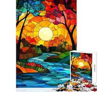 Teenagers 1000 Piece Jigsaw Puzzle The Flow of Autumn Educational Game Improve Memory Educational Toy Decompressing Intellectual (38x26cm)