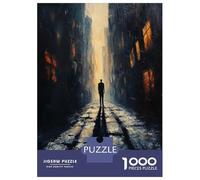 Teenagers 1000 Piece Jigsaw Puzzle The Lone Wanderer - Moody Atmospheric Urban Scene with A Solitary Figure Puzzle for Adults Family Games Difficult Hard Christmas Birthday Gifts 70x50cm/1000pcs