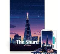Teenagers 1000 Piece Jigsaw Puzzle The Shard London Pixel Art Clean Edge Game Cognitive Teaser Toy Idle Play Game Xmas Decor Gift (50x75cm)