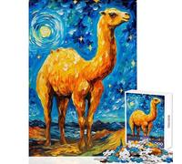 Teenagers 1000 Piece Jigsaw Puzzle The Starry Night Camel Educational Game Improve Memory Educational Toy Decompressing Intellectual (50x75cm)