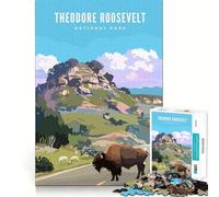 Teenagers 1000 Piece Jigsaw Puzzle Theodore Roosevelt N Park Clean Edge Game Cognitive Teaser Toy Idle Play Game Xmas Decor Gift(38x26cm)