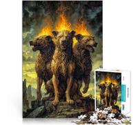 teenagers 1000 Piece Jigsaw Puzzle Three Hellhounds Intellectual Game 26x38cm is ideal as gifts for the whole family for Age 14+