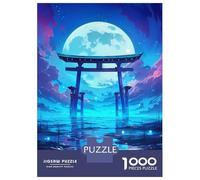 Teenagers 1000 Piece Jigsaw Puzzle Torri Gate Moon Night Teenager Puzzles Brain Teaser Game Difficult Hard Challenging Game Gifts 70x50cm/1000pcs