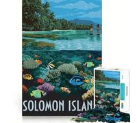 Teenagers 1000 Piece Jigsaw Puzzle Travel to Solomon Islands Clean Edge Game Cognitive Teaser Toy Idle Play Game Xmas Decor Gift (50x75cm)