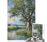 Teenagers 1000 Piece Jigsaw Puzzle Tree by The River Impossible Game Analysis And Logic Home Decoration Toys Stress Reduction Gifts (50x75cm)