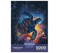Teenagers 1000 Piece Jigsaw Puzzle Turtle Silhouette Galaxy Teenager Puzzles Brain Teaser Game Difficult Hard Challenging Game Gifts 70x50cm/1000pcs