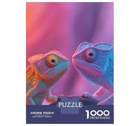 Teenagers 1000 Piece Jigsaw Puzzle Two Chameleons on Branch Teenager Puzzles Brain Teaser Game Difficult Hard Challenging Game Gifts 70x50cm/1000pcs