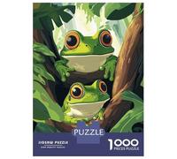 Teenagers 1000 Piece Jigsaw Puzzle Two Frogs on A Branch Jigsaw for Adults Family Game Home Decoration Unique Birthday And Xmas Gifts 52x38cm/1000pcs