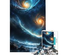 Teenagers 1000 Piece Jigsaw Puzzle Two Galaxies Collide Relax Games for Educational Game Challenge Toy Birthday Gifts Enhance Memory (Size 50x75cm)