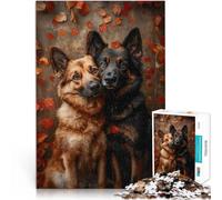 teenagers 1000 Piece Jigsaw Puzzle Two German Shepherds in Autumn Lernspiele Künstlersammlung, Bildende Kunst75x50cm