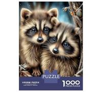 Teenagers 1000 Piece Jigsaw Puzzle Two Raccoons in Winter Forest Jigsaw for Adults Toy Wall Decor For Family Fun Challenging Game Gifts 70x50cm/1000pcs