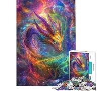 Teenagers 1000 Piece Jigsaw Puzzle Vibrant Cosmic Dragon Jigsaw Puzzles 1000 Hands-on Game Great Gifts for Games Birthday Present (Size 38x52cm)
