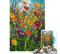 Teenagers 1000 Piece Jigsaw Puzzle Vibrant Wildflower Garden Jigsaw Puzzles 1000 Hands-on Game Great Gifts for Games Birthday Present (Size 38x52cm)