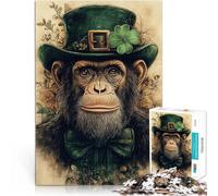 teenagers 1000 Piece Jigsaw Puzzle Vintage Chimpanzee Leprechaun DIY-Spielzeug Heimdekoration Spielzeug75x50cm