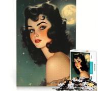 Teenagers 1000 Piece Jigsaw Puzzle Vintage Halloween Witch Educational Games Wall Decoration for Is Ideal As A Gift 38x52cm