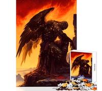 Teenagers 1000 Piece Jigsaw Puzzle Volcano Stone Angel Knight Fun Family Bonding Activity Ideal Festive Choice (38X52cm)