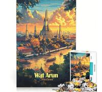 Teenagers 1000 Piece Jigsaw Puzzle Wat Arun Temple Thailand Educational Game Difficult Hard Birthday Present,Travel Gifts 38x52cm