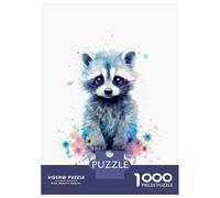 Teenagers 1000 Piece Jigsaw Puzzle Watercolor Baby Raccoon Teenager Puzzles Brain Teaser Game Difficult Hard Challenging Game Gifts 70x50cm/1000pcs
