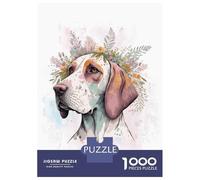 Teenagers 1000 Piece Jigsaw Puzzle Watercolor English Pointer Teenager Puzzles Brain Teaser Game Difficult Hard Challenging Game Gifts 70x50cm/1000pcs