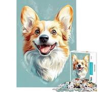 Teenagers 1000 Piece Jigsaw Puzzle Welsh Corgi Portrait for Educational Game Challenge Toy Educational Game Stress Reliever Gifts Birthday (Size 50x75cm)