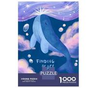 Teenagers 1000 Piece Jigsaw Puzzle Whale Finding Peace Puzzles for Adults Relax Games Pattern Assembly Fun at Home Activities, 38x26cm/1000pcs