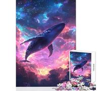 Teenagers 1000 Piece Jigsaw Puzzle Whale in The Cosmos - Educational Game Improve Memory Educational Toy Decompressing Intellectual (38x52cm)
