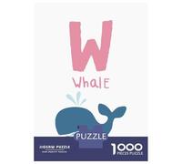 Teenagers 1000 Piece Jigsaw Puzzle Whale with W Illustration Puzzles for Adults Relax Games Pattern Assembly Fun at Home Activities, 38x26cm/1000pcs