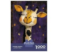 Teenagers 1000 Piece Jigsaw Puzzle Whimsical Giraffe Artwork Puzzle for Adults Family Games Difficult Hard Christmas Birthday Gifts 52x38cm/1000pcs
